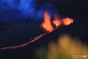Éruption volcanique, Piton de la Fournaise, Ile de la Réunion.
